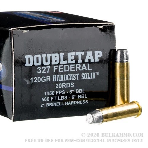 20 Rounds of .327 Federal Mag Ammo by Doubletap - 120gr Hard Cast