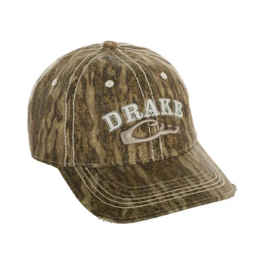 DRAKE Distressed 6-Panel Bottomland Ball Cap (DH4165-006)