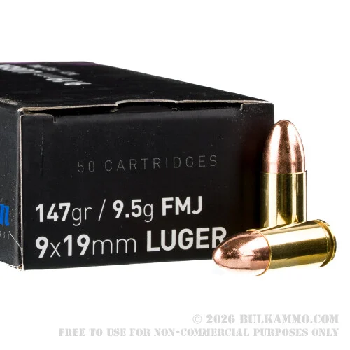 1000 Rounds of 9mm Ammo by Igman - 147gr FMJ