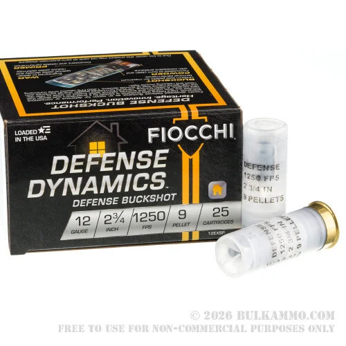25 Rounds of 12ga Ammo by Fiocchi - #1 Buck