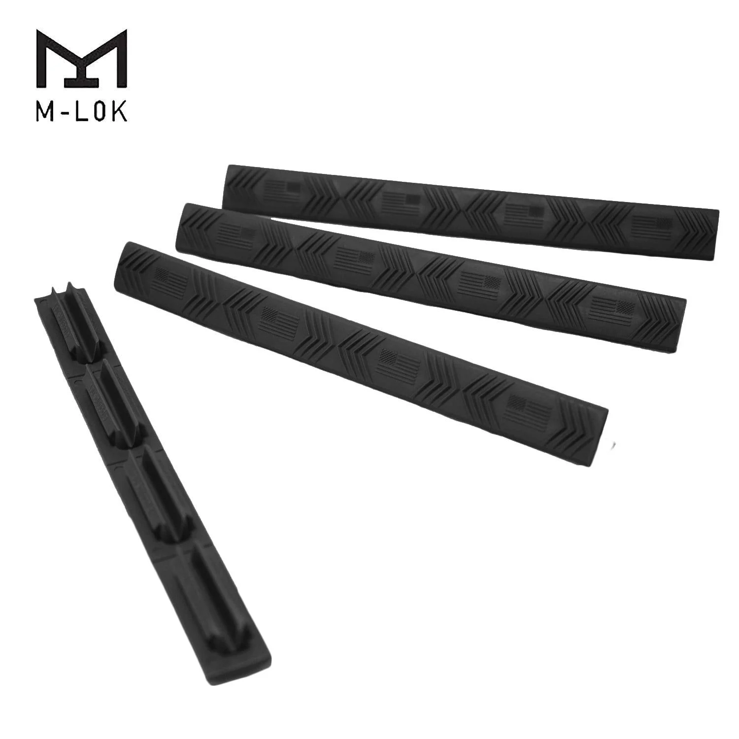 Ergo 4-Slot M-LOK WedgeLok American Flag Rail Cover 4PK Black 4332-4PK-FLAG-BK - 4332-4PK-(FLAG)-BK