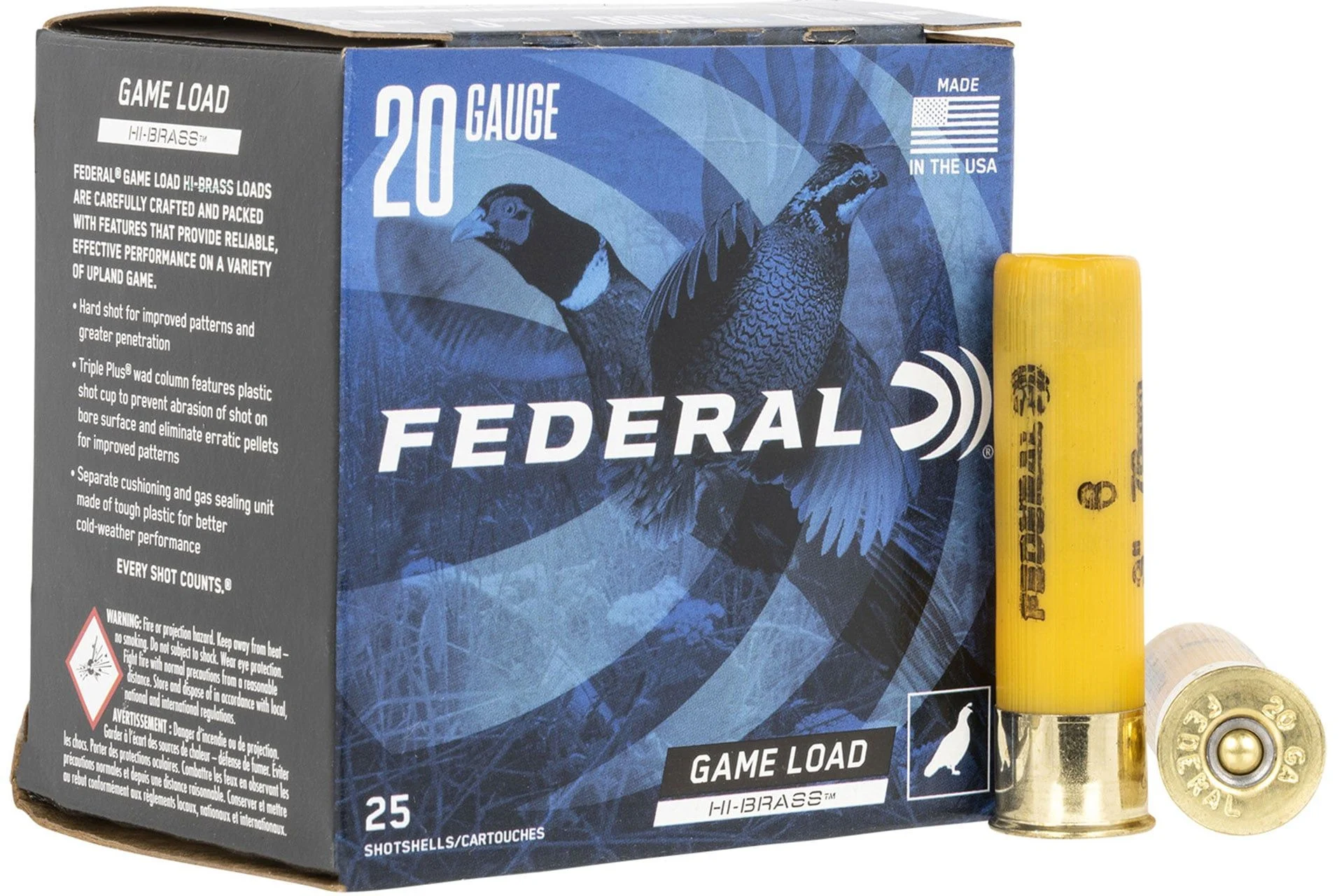 Federal H2586 Game-Shok High Brass 20Gauge 3" 1 1/4oz 6Shot 25 Per Box/10 Case - 149815