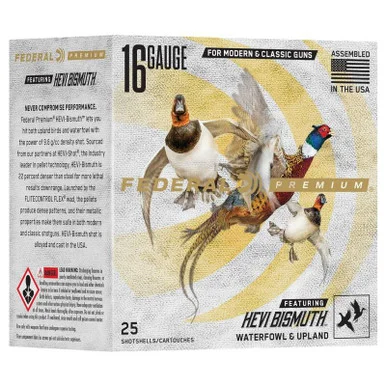 Federal HEVI-Bismuth Shotshells, 16ga, 2-3/4" Shell, 25 Rds