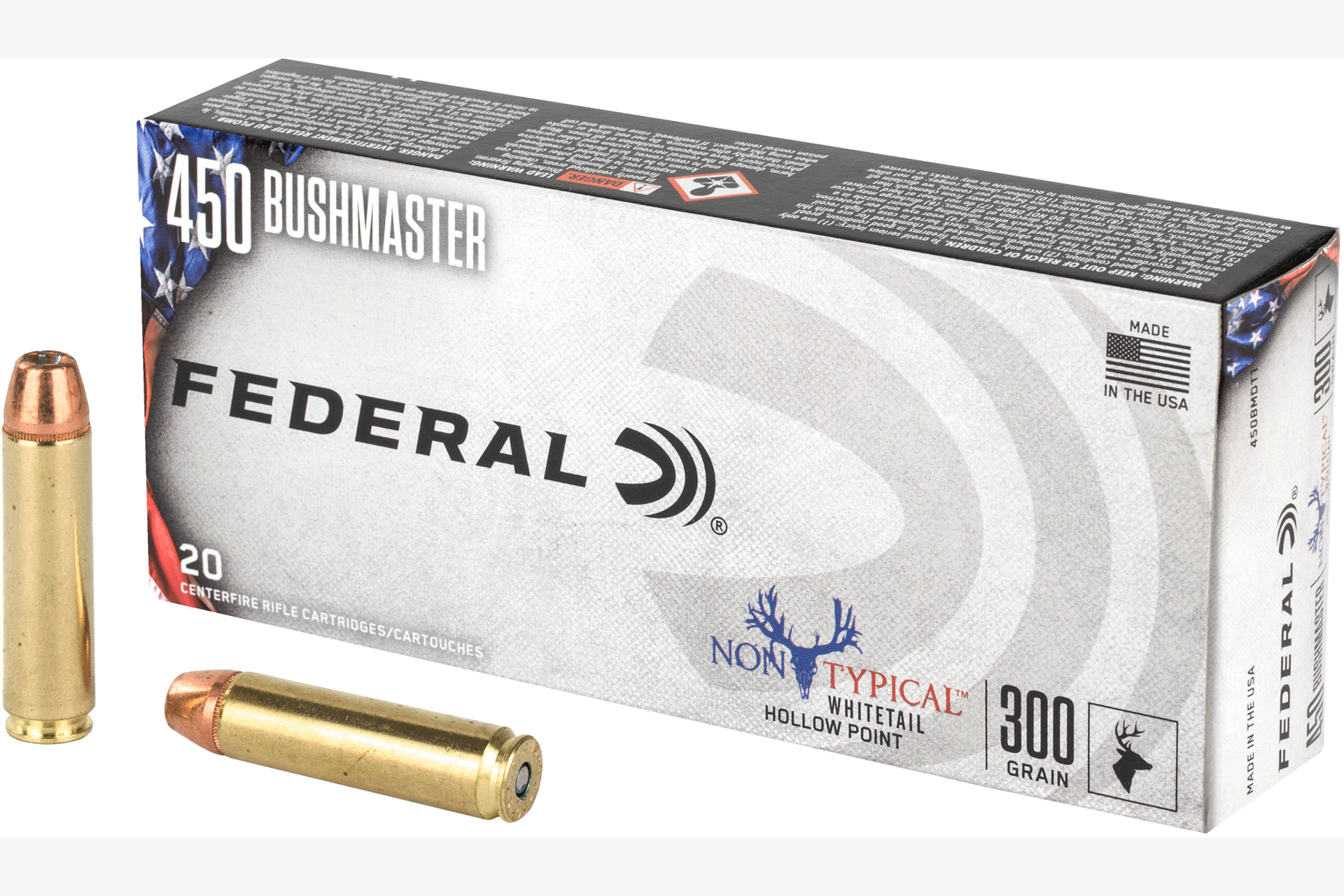Federal Non Typical 450 Bushmaster 300 Grain Rifle Ammo - 20 Rounds - FE450BMDT1