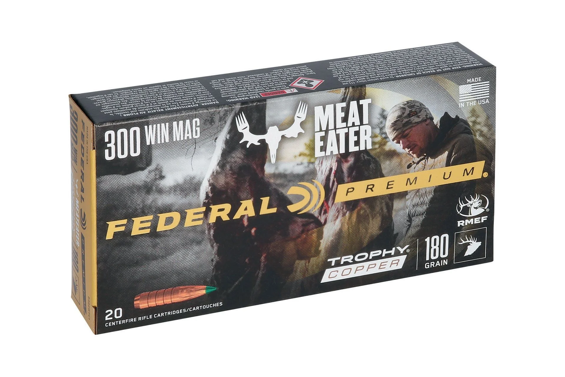 Federal P300WTC1 Premium 300 Win Mag 180 gr Trophy Copper (TC) Rifle Ammo - 20 Rounds - P300WTC1