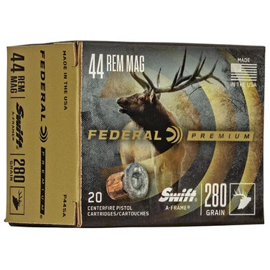 Federal P44SA, 44 Rem Magnum, 280 Grain, 6.00" Barrel, 20 Rds, Nickel-Plated