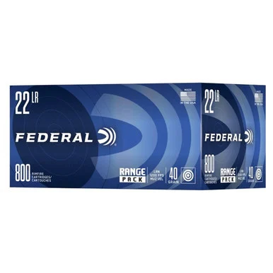 Federal Range Pack Rimfire Ammunition .22LR, 40gr LRN, 1,200 FPS, 3,200 Rounds