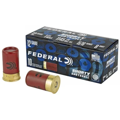 Federal Shorty Shotshell, 12 Gauge, 1.75" Length, 8 Shot, 10 Rds Box, 100 Rds Case