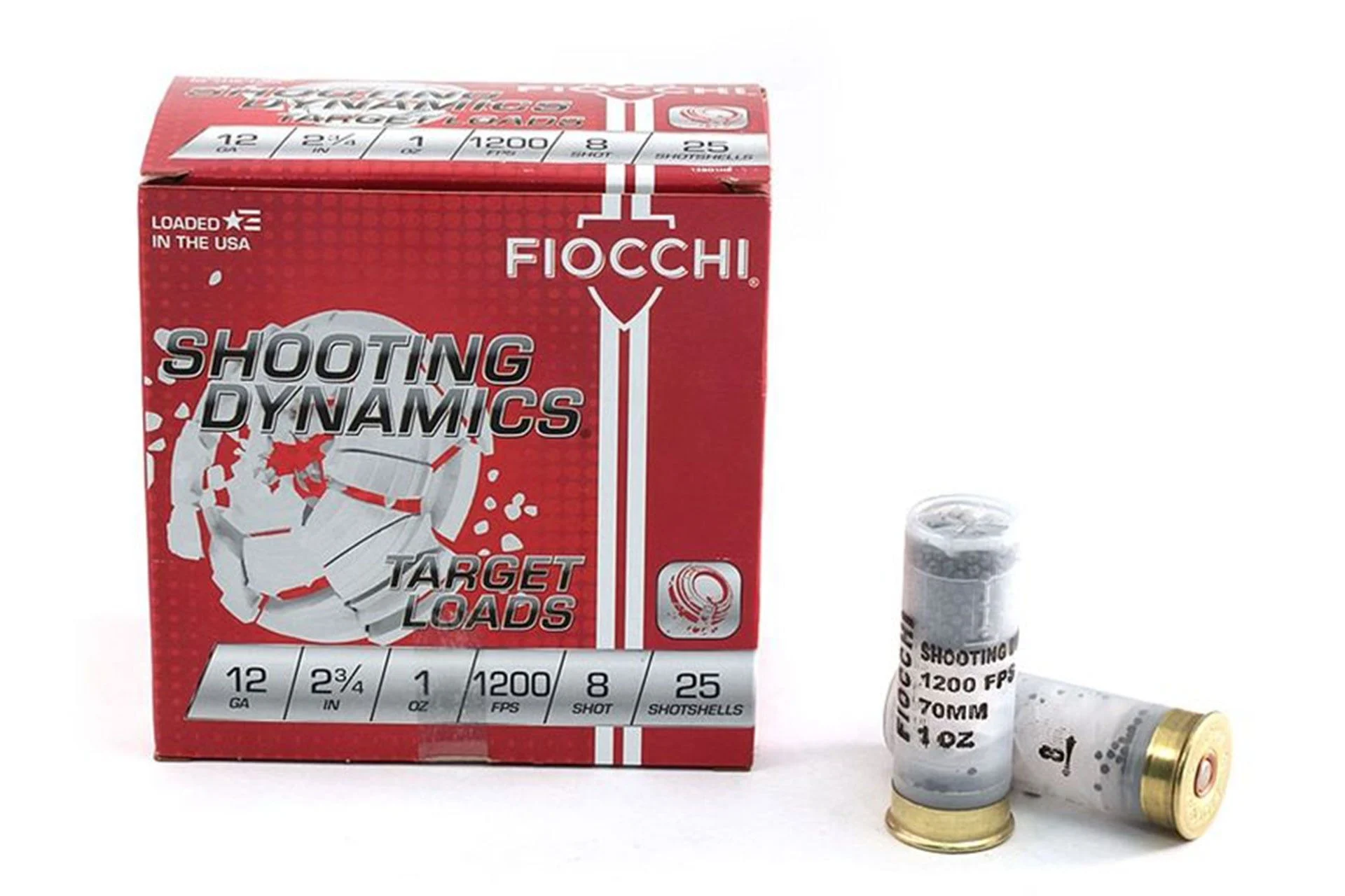 Fiocchi 12SD1H8 Shooting Dynamics Target 12 Gauge 2.75" 1 oz 1165 fps 8 Shot Shotgun Ammo - 250 round case - 12SD1H8