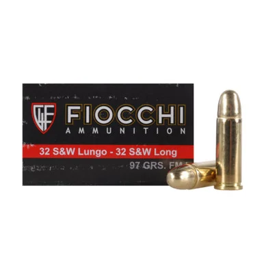 FIOCCHI 32 S&W Long 97 Grain FMJ Ammo, 50 Round Box (32SWLA)
