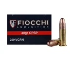 Fiocchi Ammo 22 Long Rifle Ammo 40 Grain Copper Plated Solid Point - 22HVCRN