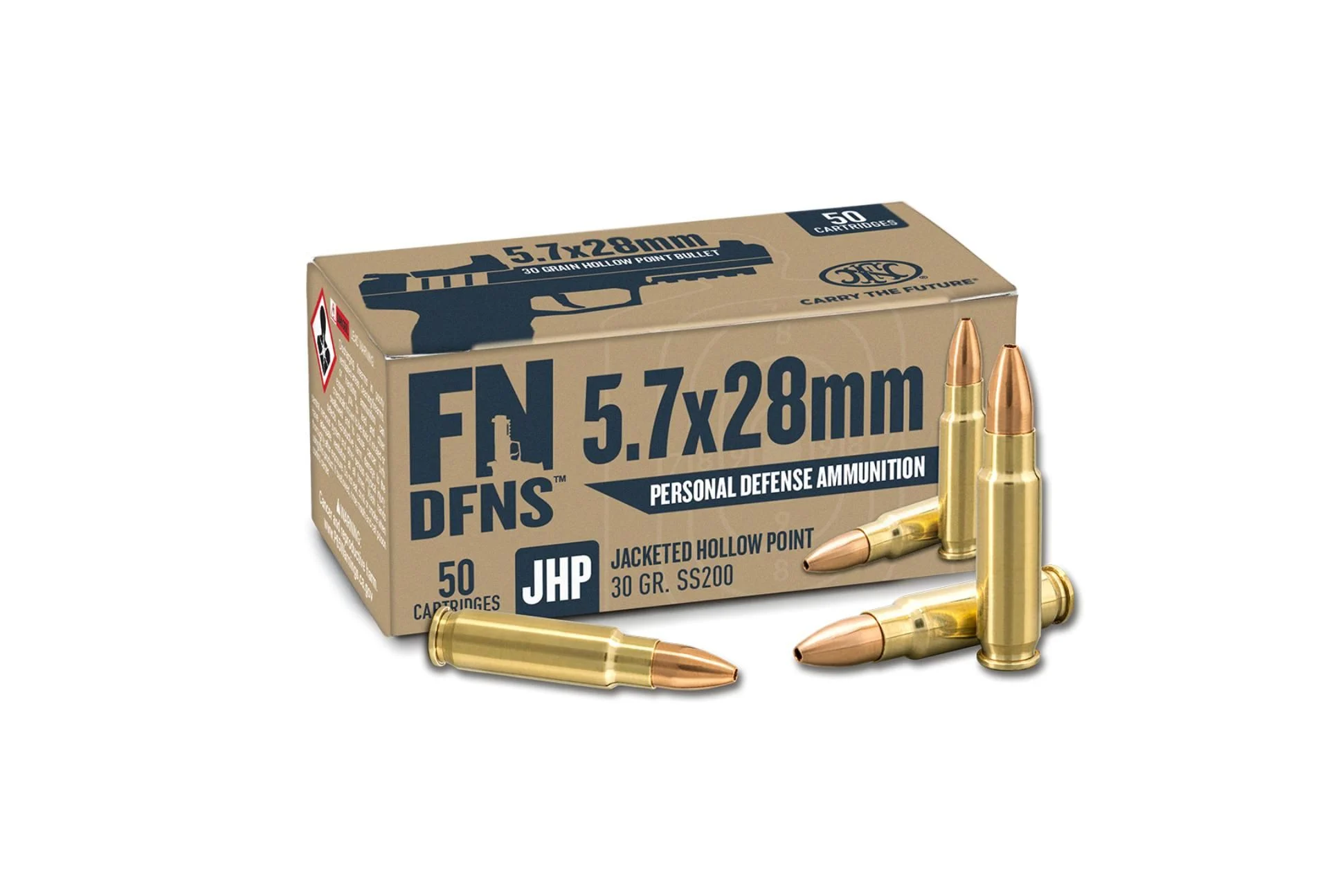 FN America DFNS SS200 5.7x28MM JHP Handgun Ammunition - 500 Rounds - 10700029