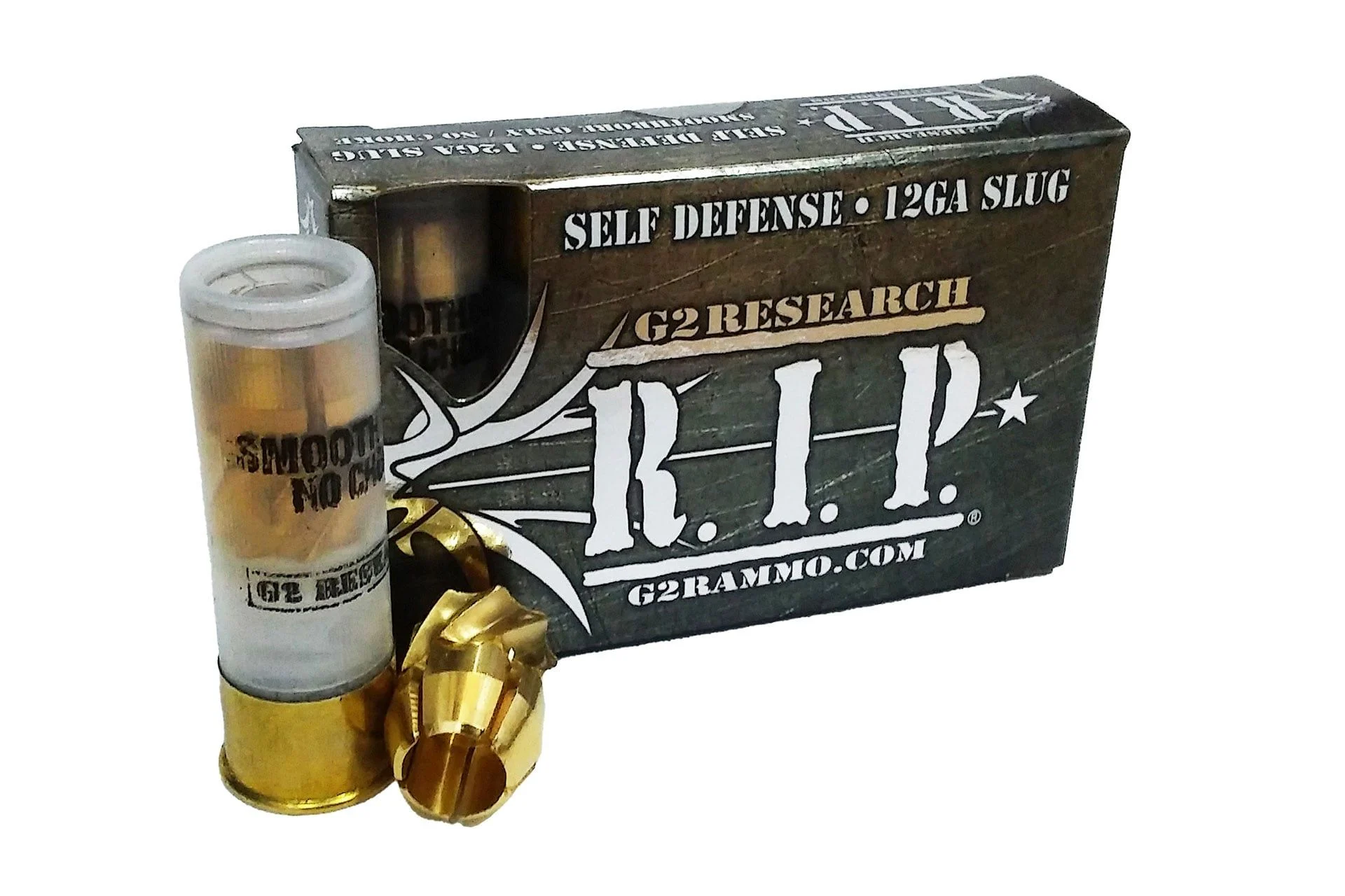 G2 Research, RIP, 12 Gauge, 2.75", Lead Free, 122 Grain, Brass Slug, 5 Round Box, California Certified Nonlead Ammunition - G200627