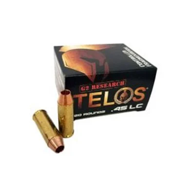 G2 Research TELOS, .45 LC, 105 Grain, 20 Rounds, Solid Copper, Lead-Free