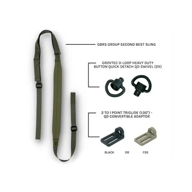 GBRS Group Second Best Sling Bundle RG, Black Triglide, D-Loop, Ranger Green