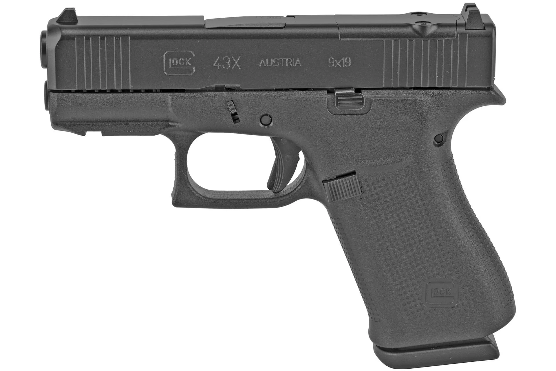 Glock 43X MOS 3.41" 9mm 10rd Subcompact Semi-Auto Pistol - Black - PX4350201FRMOS