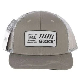 Glock Mesh Snapback Patch Logo Hat, Adjustable (Gray)