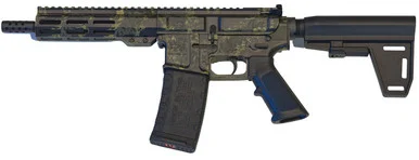Great Lakes Firearms GL15 AR Pistol, .223 Wylde, 7" Barrel, Lichen Black Camo, includes 30‑Round Magazine