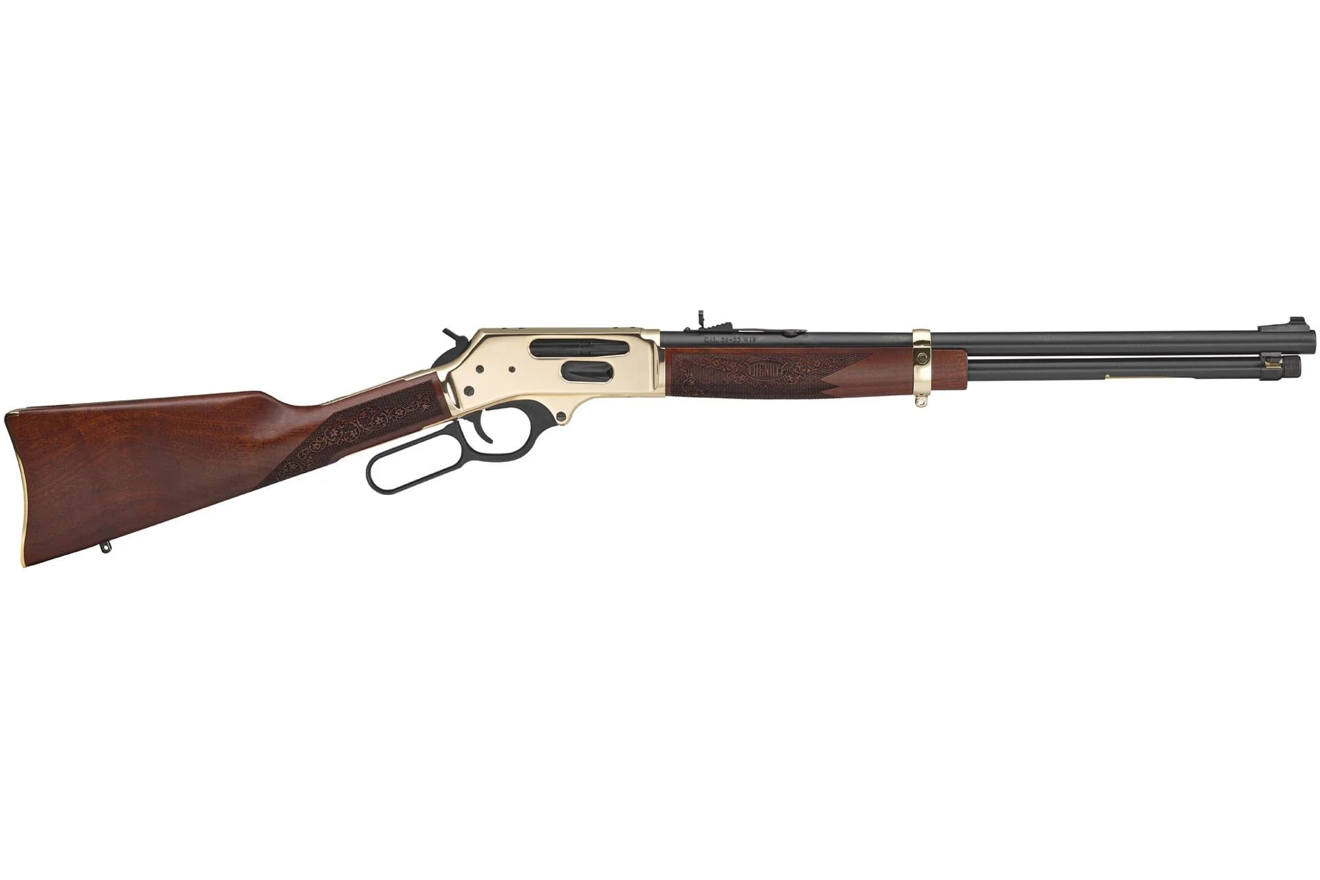Henry H0243030 Side Gate Lever 30-30 Win 5+1 20" American Walnut Polished Brass Lever-Action Rifle - 113175
