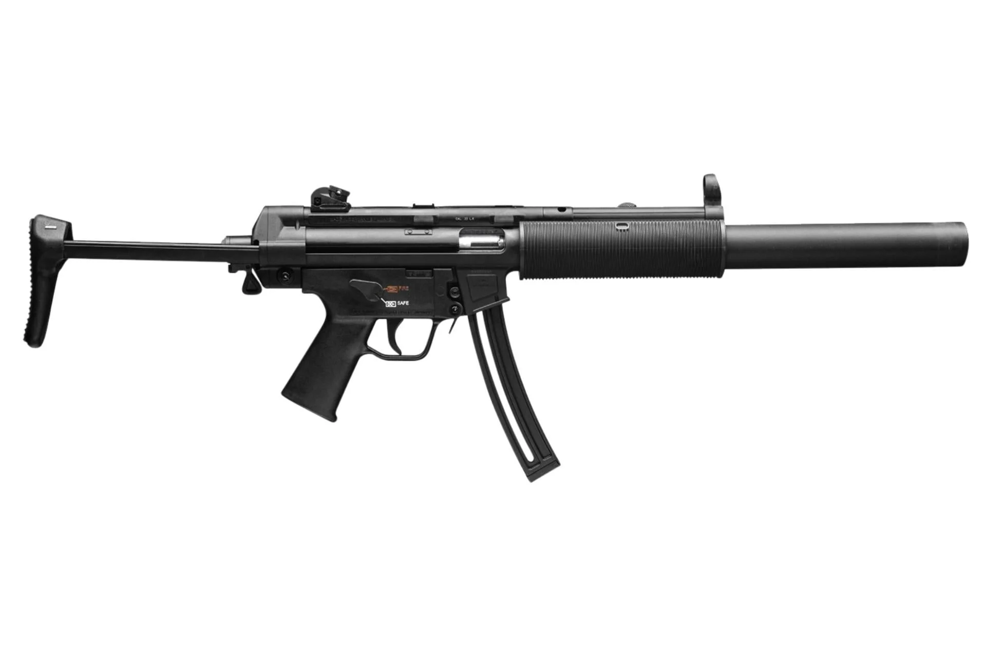 HK 81000468 MP5 22 LR 10+1, 16.10" Black Barrel, Black Retractable Stock & Grip - 81000468
