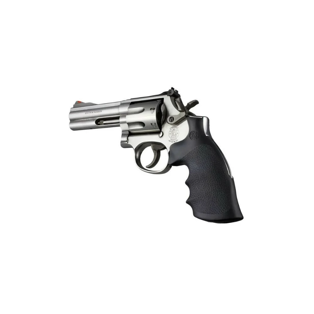Hogue 19002 Conversion Monogrip Black Rubber with Finger Grooves for S&W K, L Frame with Round Butt - 86470