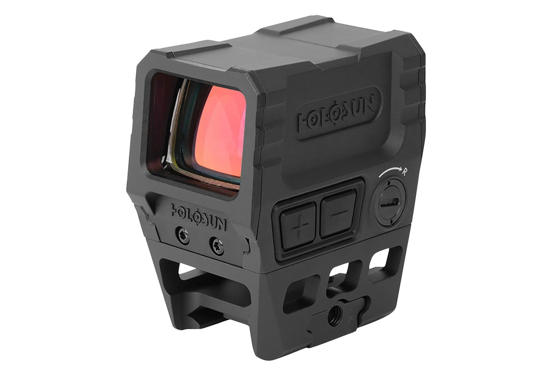 Holosun AEMS CORE Black Anodized 1x 2 MOA Illuminated Red Dot Reticle Features Lower 1/3 Co-Witness Mount - AEMS-CORE-110101