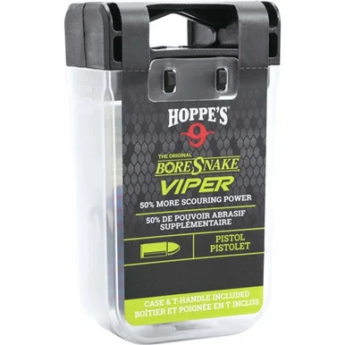 Hoppe's Boresnake Viper, Pistol Cleaner, Bronze Brush, T-Handle Included