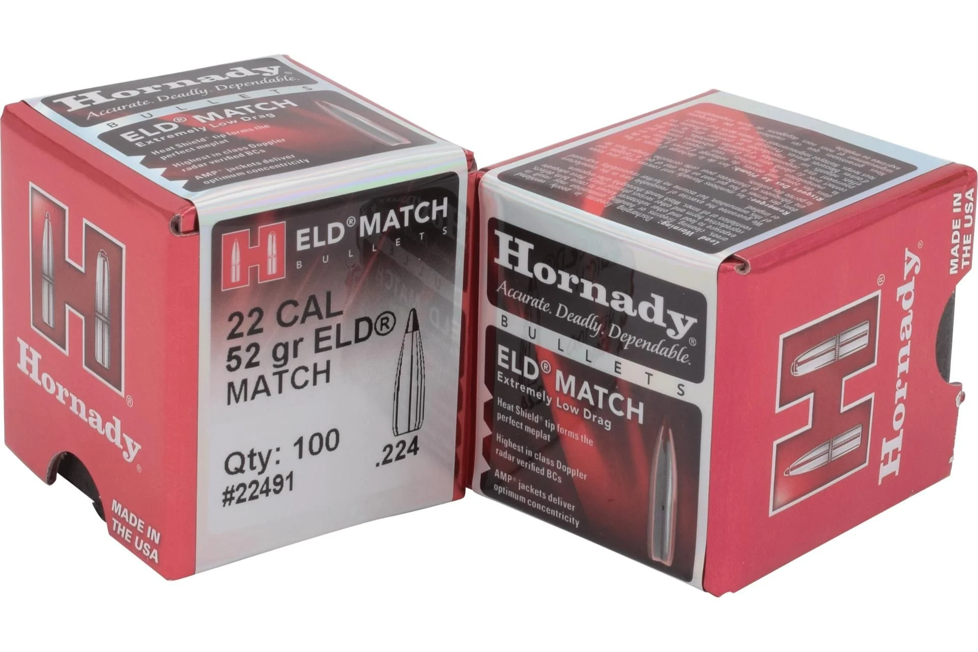 Hornady 22 Cal .224 73 Gr Eld Match(1-8") - 22774