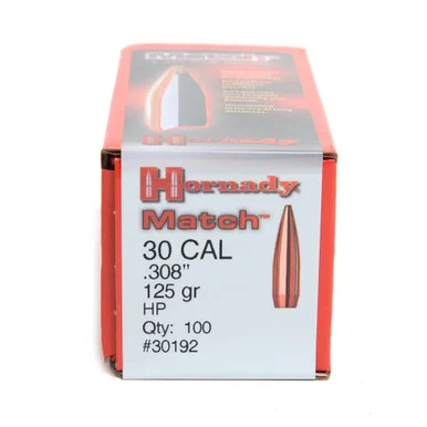 HORNADY Traditional 30 Cal 125gr HP 100/Box Rifle Bullets (30192)