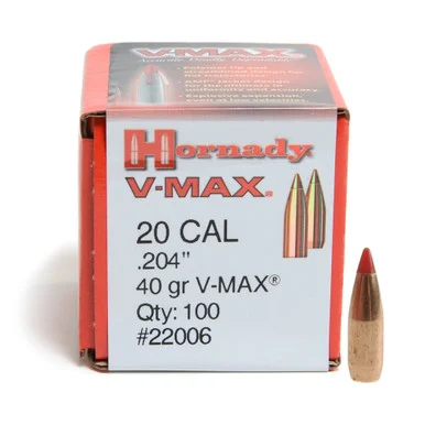 HORNADY V-Max 20 Cal .204 40Gr 100 Per Box Bullets (22006)