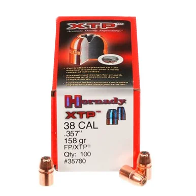 HORNADY XTP 38 Cal 158gr FP 100/Box Rifle Bullets (35780)