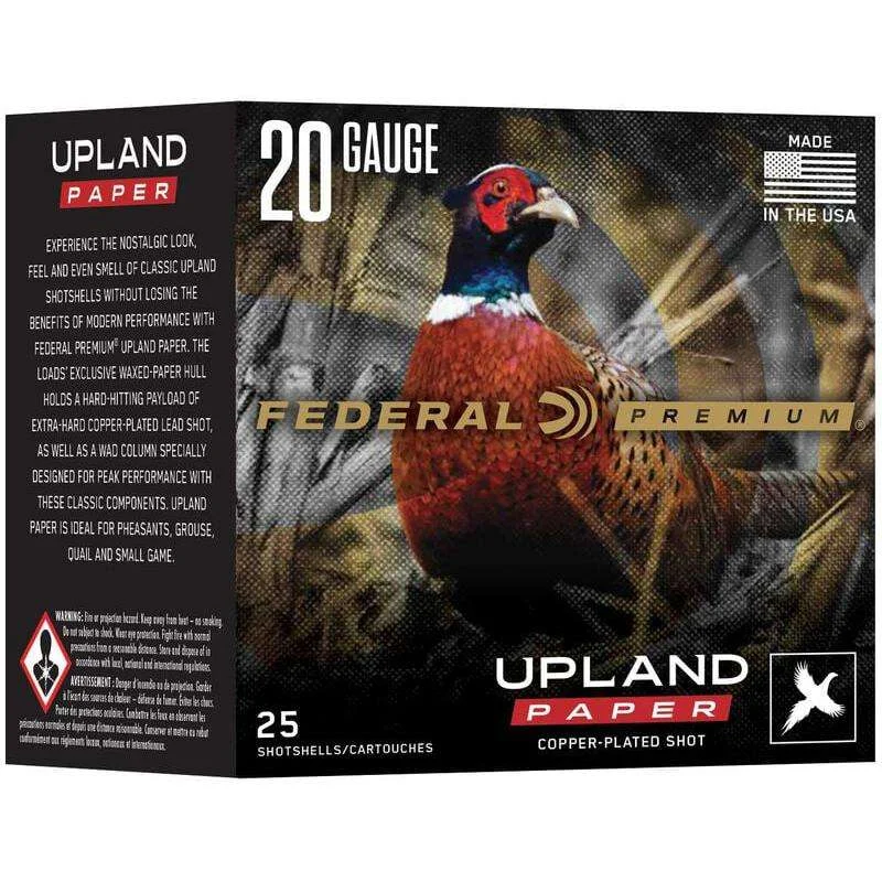 Federal Premium Upland Paper 20ga 2-3/4″ 1oz #4 25/ct