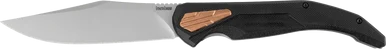 Kershaw 2076 Strata, 4" Folding Cleaver, Stonewashed D2 Steel Blade, Bead Blasted SS/Black G10 Handle w/Copper Insert