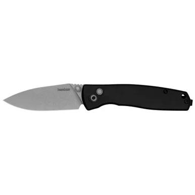 Kershaw Kindred, Folding Knife, 3" Spear Point Blade, Stonewashed Finish, Black Anodized Handle
