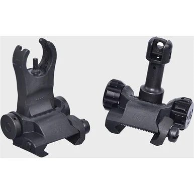 LMT Defense Flip-Up Battle Sights, 5.56mm & 7.62mm, Folding Style, Black