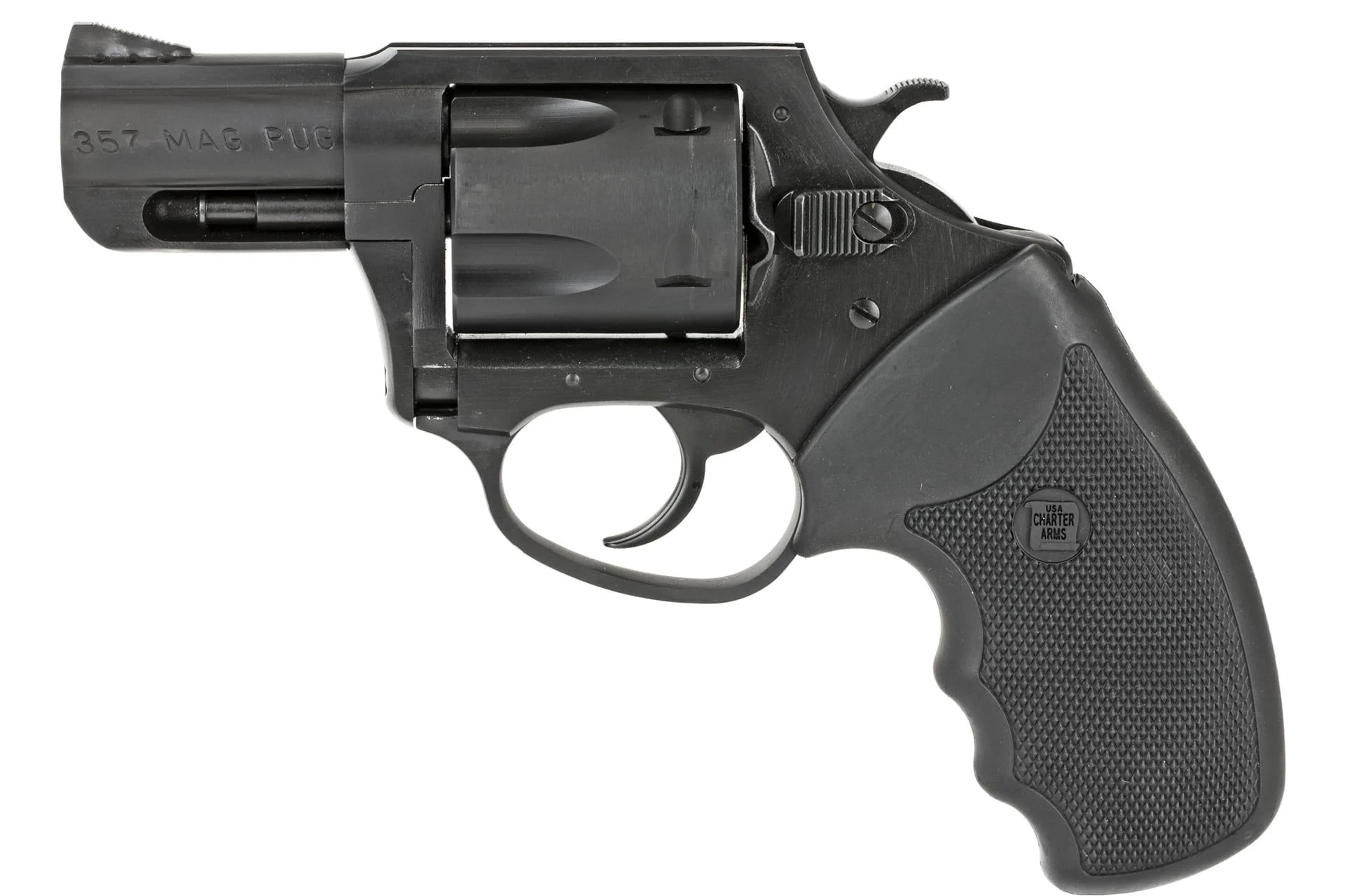 Charter Arms, Mag Pug, Revolver, 357 Magnum, 2.2" Ported Barrel, Steel, Blued Finish, Black, Rubber Grips, Fixed Sights, 5 Rds - CH13520