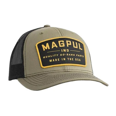 Magpul Go Bang Trucker Hat, Olive, Adjustable Snapback, Made in USA