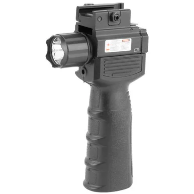 NcSTAR VAQVGFLRV2, Vertical Grip with Strobe Flashlight & Red Laser, Black