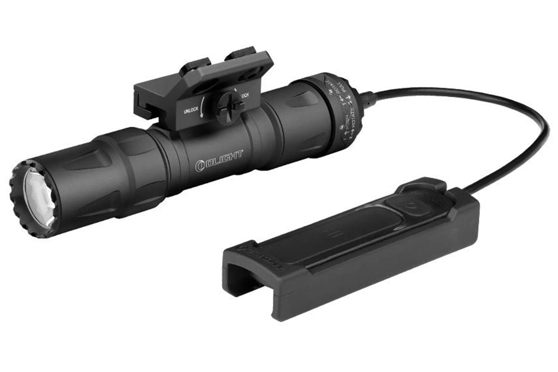 Olight Odin S M-Lok Matte Black 1500 Lumens LED Light Tactical Flashlight For Long Gun With Slide Rail Mount - 0.0002.0103