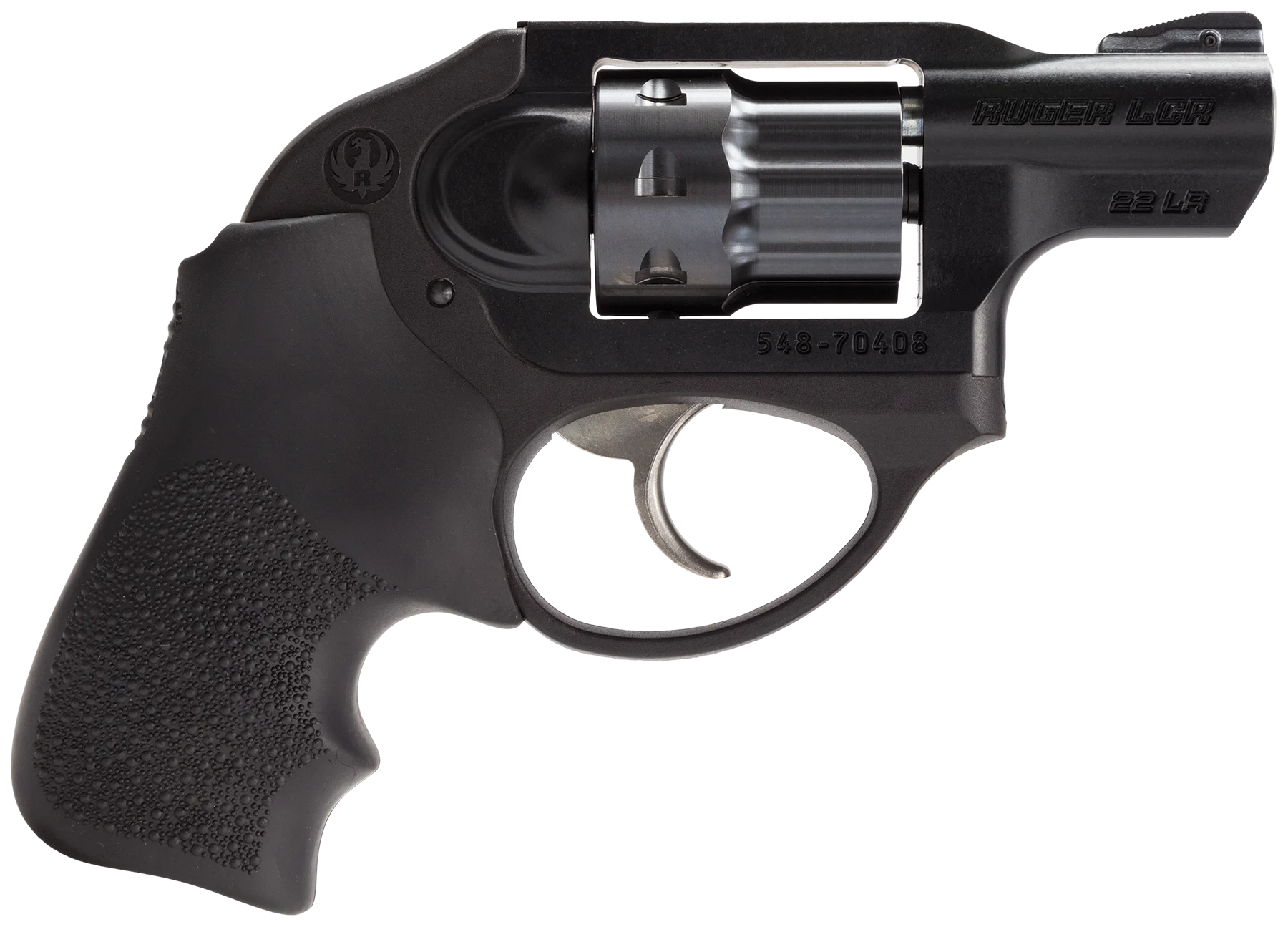 Ruger LCR-22 Lightweight Compact Revolver 5410, 22 Long Rifle, 1.875 in, Hogue Tamer Grip, Matte Black Finish, 8 Rd