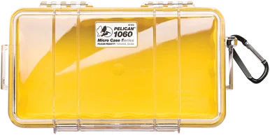 Pelican 1060 Micro Case, Yellow/Clear Polycarbonate, 9.88" Long