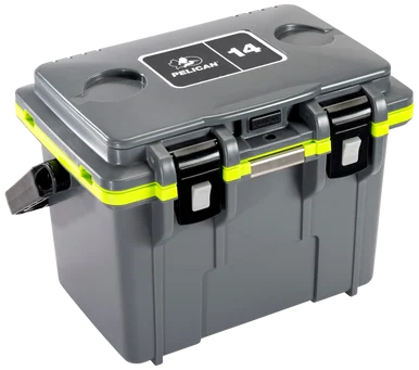 Pelican 14Q-1-DKGRYEGRN 14QT Elite Cooler, Dark Gray/Green Finish