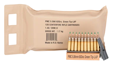 PMC X-Tac Battle Pack 5.56 NATO 62gr LAP (Green Tip) Rifle Ammunition, 120 Rounds