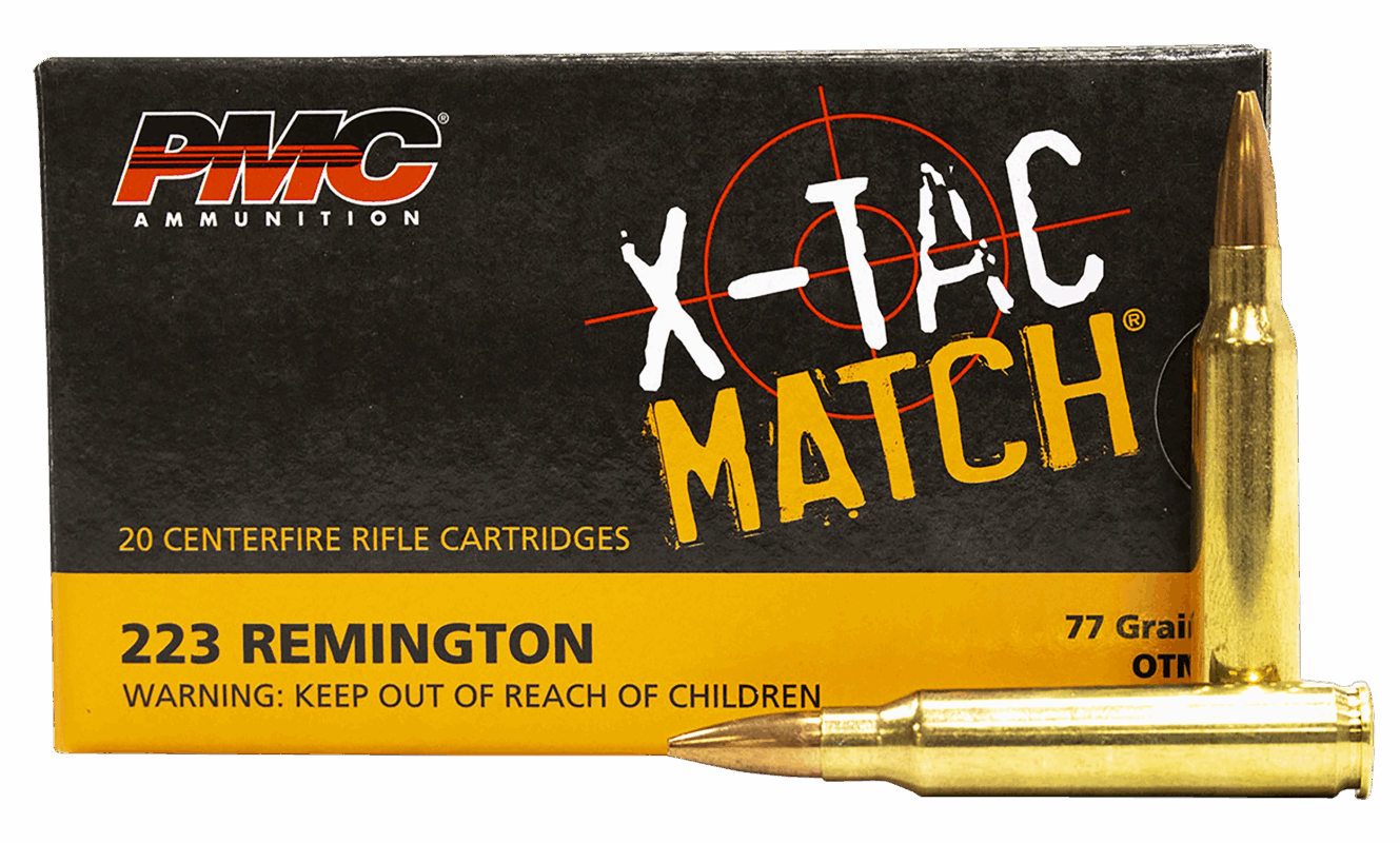 PMC X-TAC MATCH .223 Rem. 77 Grain Sierra OTM Match-Kings Bullet 223XM Rifle Ammo - 20 Rounds - 223XM