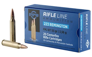 PPU, .223 REMINGTON, 55 Gr, FMJ BT, 20 Rds