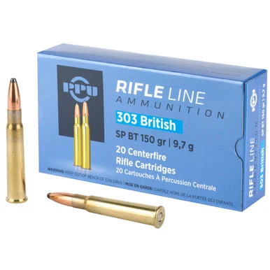 PPU 303 British SP 150GR, 20 Rds, Brass Casing