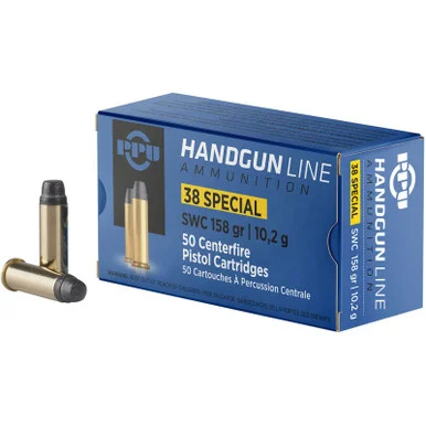 Prvi Partisan .38 Special SWC 158gr, 50 Rds, Brass Casing