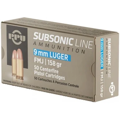 Prvi Partisan 9mm Luger Sub FMJ 158gr, 50 Rds