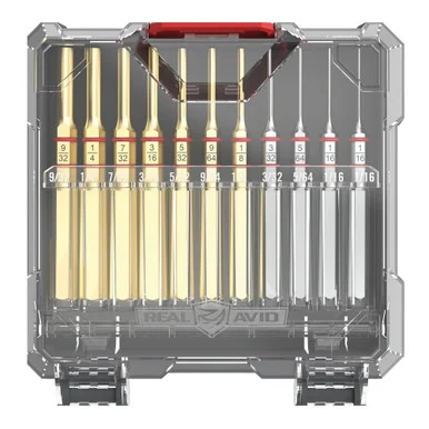 Real Avid Accu-Punch, 11 Piece Punch Set, Brass/Steel, Includes Case