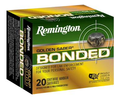 Remington Ammunition Golden Saber Bonded, 40 S&W, 165gr, Bonded Brass Jacketed Hollow Point